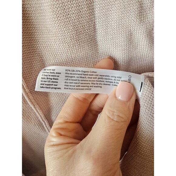 Eileen Fisher sz medium light lavender silk organic cotton blend cardigan - Picture 5 of 7